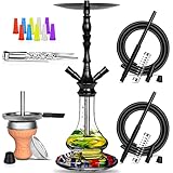 [Wunderbare Struktur]: Das Wasserpfeife Set ist mit einer Closed Chamber Base ausgestattet und hat ein Click-Verschluss-System, dadurch kann der gesamte Rauch aus der Bowl geblasen werden. Die Rauchsäule mit 18/8-Schliff sorgt für die Stabilität der Shisha und kann mit einem Molassefänger installiert werden. Das Schlauchadapter-Set mit Silikondichtung sorgt für die luftdichte Verbindung und erleichtert das Ein-/Abstecken des Schlauchs.