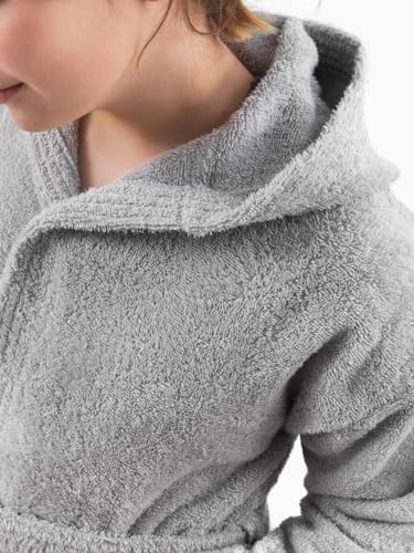 Top Towel – Confort - Bademantel Kinder Baumwolle - Mädchen & Jungen, Frottee 450g/m², Mit Kapuze & Taschen