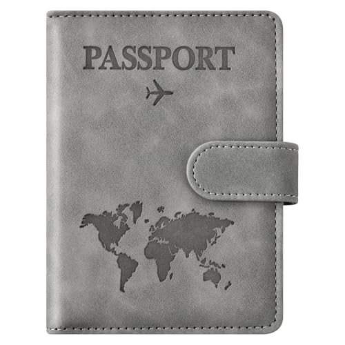 Image of Eoehro Passport Holder for Travel Essentials, Passport Wallet Cover Case for Travel Must Haves Accessories,Passport Book Holders for Women and Men(gray)
