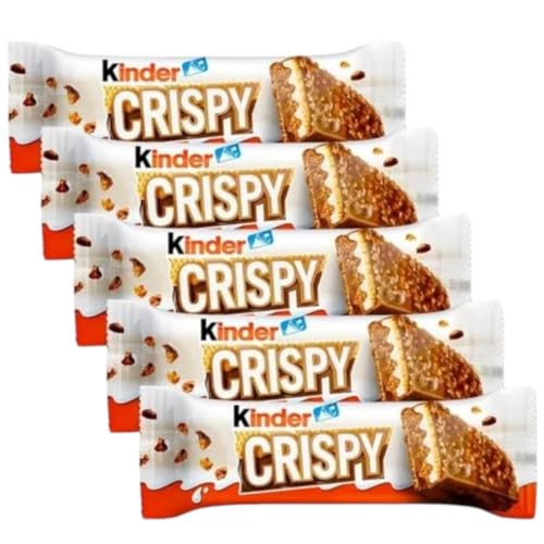 Image of Kinder Crispy Chocolate Bars | Creamy Milk Filling with Crispy Layers | 170g Pack (5 Bars, Imported)