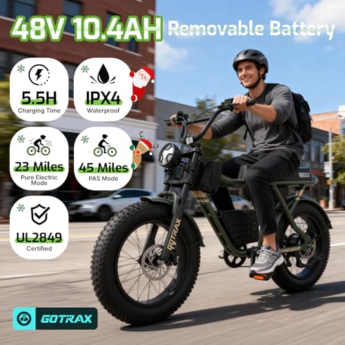 image for Gotrax R7 Electric Bike for Adults, 750W Motor, 25mph, Max 45-Mile Ran
