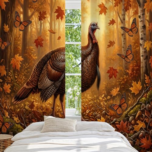 Rideaux occultants papillons 132x213cm turcs pour salon - 5