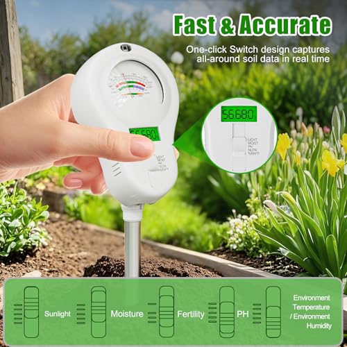 Kit de test de sol 6 en 1 SPECILITE blanc pour analyse et jardinage - 6
