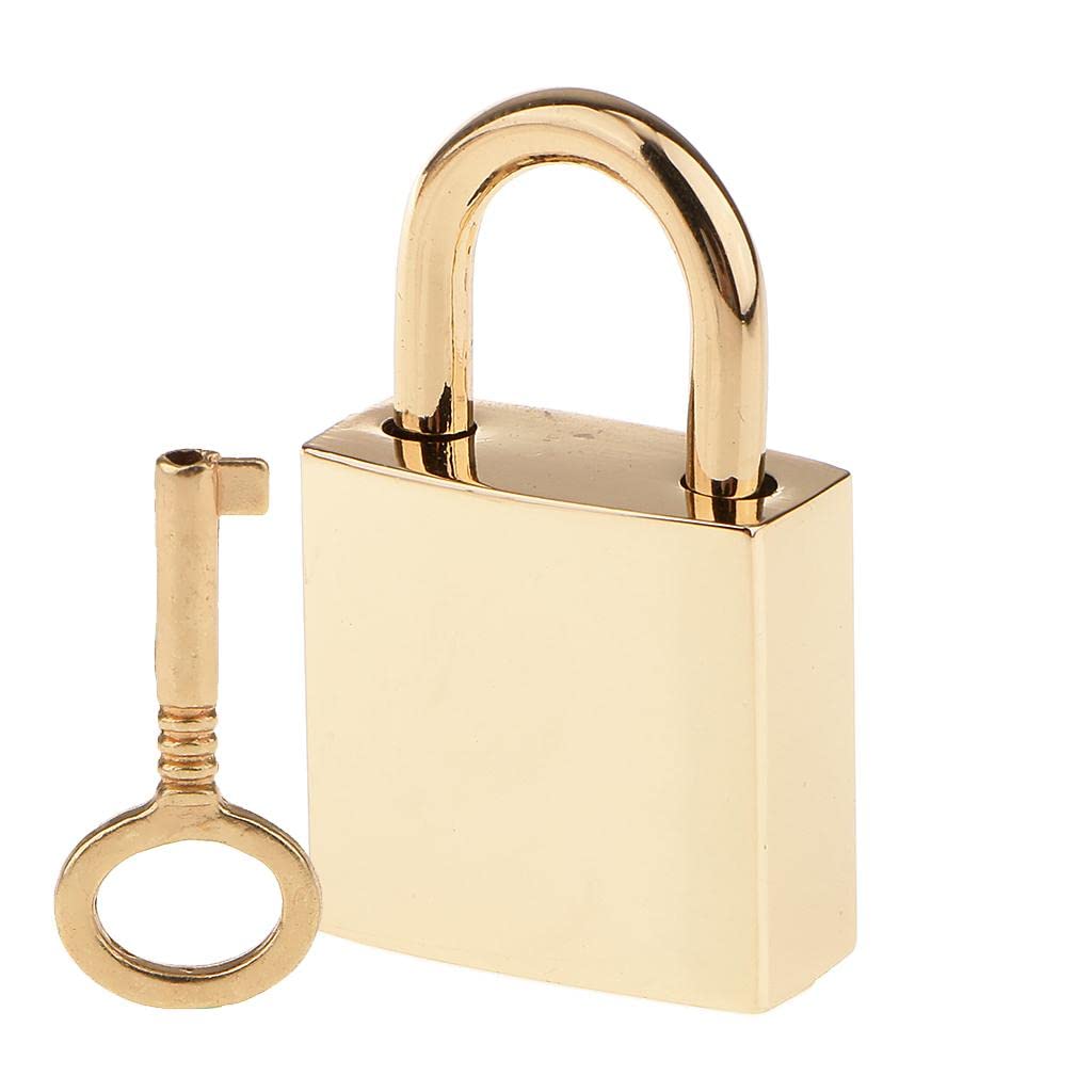 Small Golden Padlock for Jewelry Box and Luggage - Mini Square