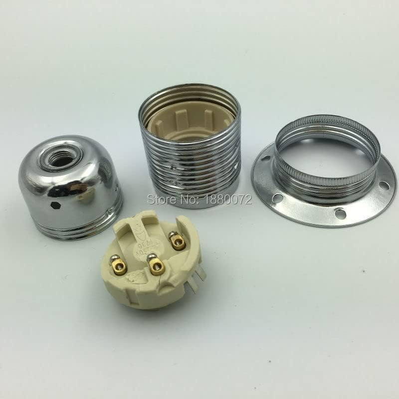 6pcs/lot E27 Antique Metal Lamp Holder Vintage Light Socket Light Fittings E27 Base - (Color: Gold Base Type: E26)