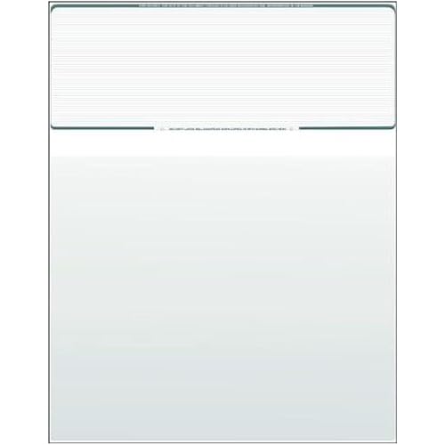 Compuchecks Top Blank Check Paper - 100 Pack, Quick-Books & Laser Printer Compatible - Security Business Checks with Voucher - 8.5" x 11" Green Pinstripe