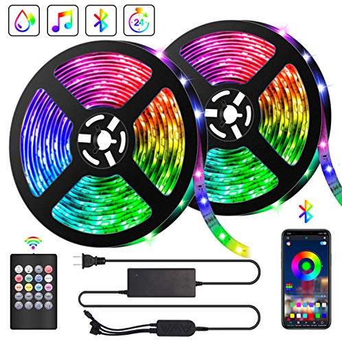 BACKTURE Luces LED Habitacion, 10M Tira LED 300 LED RGB Luz Led Multicolor con Control de APP/Música & Micrófono Sincronización/Gestión del Tiempo, Decorar para Habitación, Dormitorio, Mesa Gaming