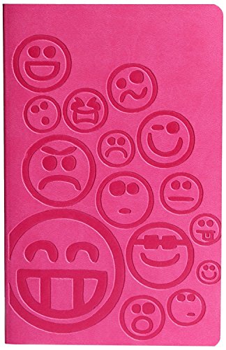 Image of DOODLE The Joy Of Writing Smiley Social Diary Notebook, PU Leather, Soft Cover,Ruled, 200 Pages, (8.5 inchX 5.5 inch) Inches Pink