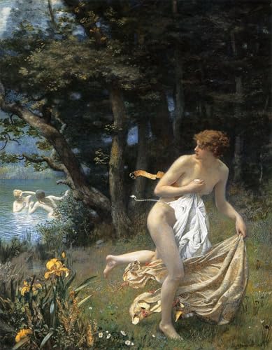 Tableaux impression graffiti Dianas Maidens Edward Robert Hughes toile 60x90cm