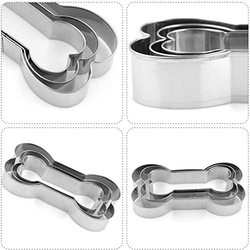 Set of 5, Silicone Molds Puppy Dog Paw & Bone Shaped 2 in 1 and Stainless Steel Bone Cookie Cutter,for Homemade Treats and Cat Animal Paw Ice Candy Chocolate Baking Mold (Blue&Pink) - Image 5