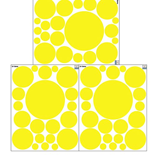 Polka Dot Wall Stickers, Wall Decor Stickers, Wall Dots, Vinyl Circle Room Dot Decals Wall Art Stickers For Bedroom Girls Room Peel And Stick Kids Room Decor Birthday Gift (Yellow) #TOP3