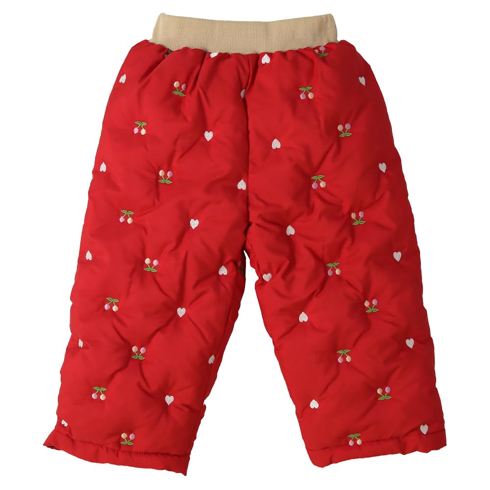 [GrinLab] [グリンラボ] キッズ ベビー 中綿パンツ 刺繍 男の子 女の子 スノーパンツ ウォームパンツ アニマル 動物 チェリー ハート 総柄 防寒 防風