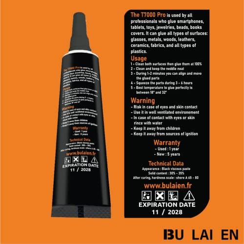 BU LAI EN Glue T7000 Pro 6 Hour Drying Recipe 2021 Super Glue for Repairing Phones Smartphones Tablets Jewellery Bookbinding Leather Shoes Paper (50 ML)