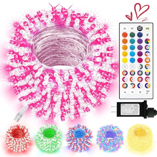 LitHome Color Changing Christmas String Lights Connectable, 35 Colors 66Ft