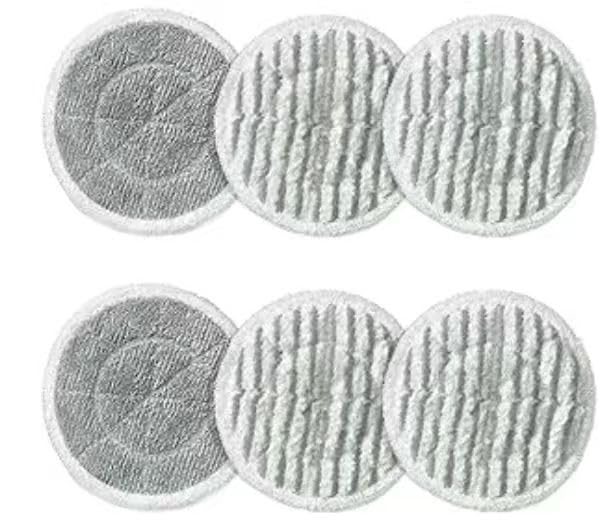 Chiffons de Rechange pour Balai Vapeur AlfaBot F2, 2 Types 6 Pièces, Tampons Nettoyants en Microfibre Lavables et Réutilisables, Accessoire Résistant à La Chaleur
