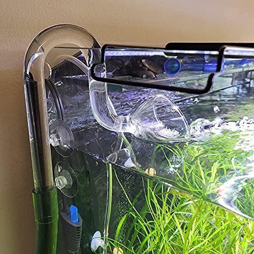 Image of Glass Lily Pipe Outflow Aquatic Lily Pipe Set for Aquarium Planted Tank Aquascaping Filter 17mm for 16 /22mm(5 /8 inch ID) Tubing Hose