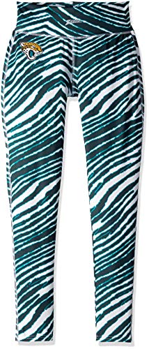 Zubaz NFL Women's Zebra Leggings, Jacksonville Jaguars X-Small Multi