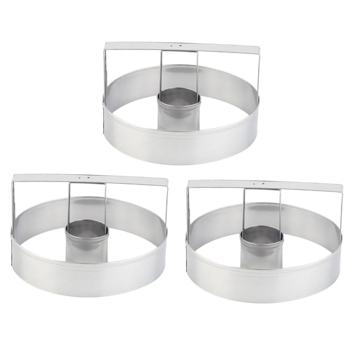 CIYODO 3pcs Stainless Steel Biscuit Molds Pressing Molds for Baking Cookies Easy to Baking Tools for Home Professional Use Silver Color