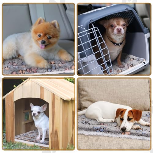 4-Pack-Ultra-Soft-Dog-Cat-Bed-Mat-with-Cute-Prints-Reversible-Fleece-Dog-Crate-Kennel-Pad-Cozy-Washable-Thickened-Hamster-Guinea-Pig-Bed-Pet-Bed-Mat-for-Small-Animals-Gray21-x-14-Inches