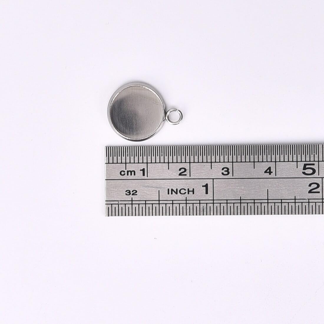 LANBEIDE Stainless Steel Bezel Pendant Trays Round Cabochon Settings Trays Pendant Blanks 12X12mm 50Pcs - Image 5