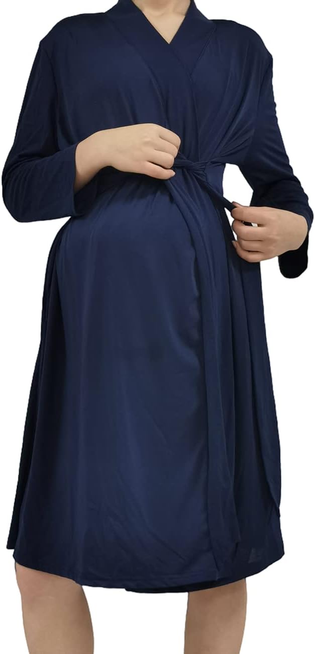 SUFEINI Swaddle Set with Matching Mommy Robe, Maternity Robe Nursing Hospital Delivery Labor Robes Pregnancy Women Loungewear