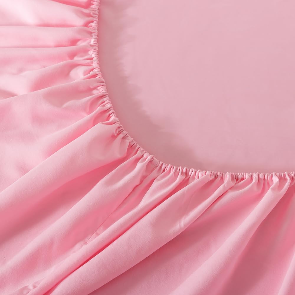 ADASMILE A & S Bow Full Size Comforter Set for Girls, 6 Pieces Bed in A Bag Pink Bow Bedding Sets with Sheets for Kids, Princess Bed Set for Home Decor | Breathable material, Lightweight