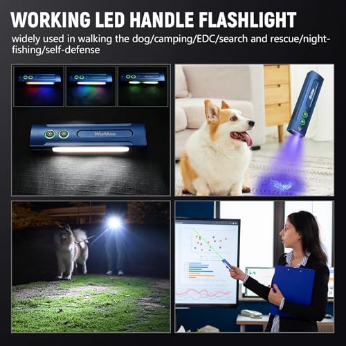 Image of Wurkkos HD01PRO Flat Flashlight with UV Light&White LED Combo,Led Flashlight 1200Lumens with RGB Light,Rechargeable EDC Flashlight,Pocket Light for Emergency,Pet Urine Detection(Blue)