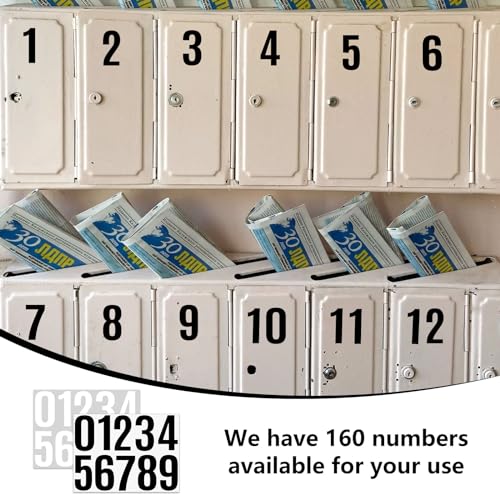 10 cm Groß Zahlen Aufkleber, 16 Blätter 160 Stück Nummernaufkleber Selbstklebende Klebezahlen, Wasserdicht Hausnummer für Postfach Schilder Fenster Haus Geschäft Mülltonne