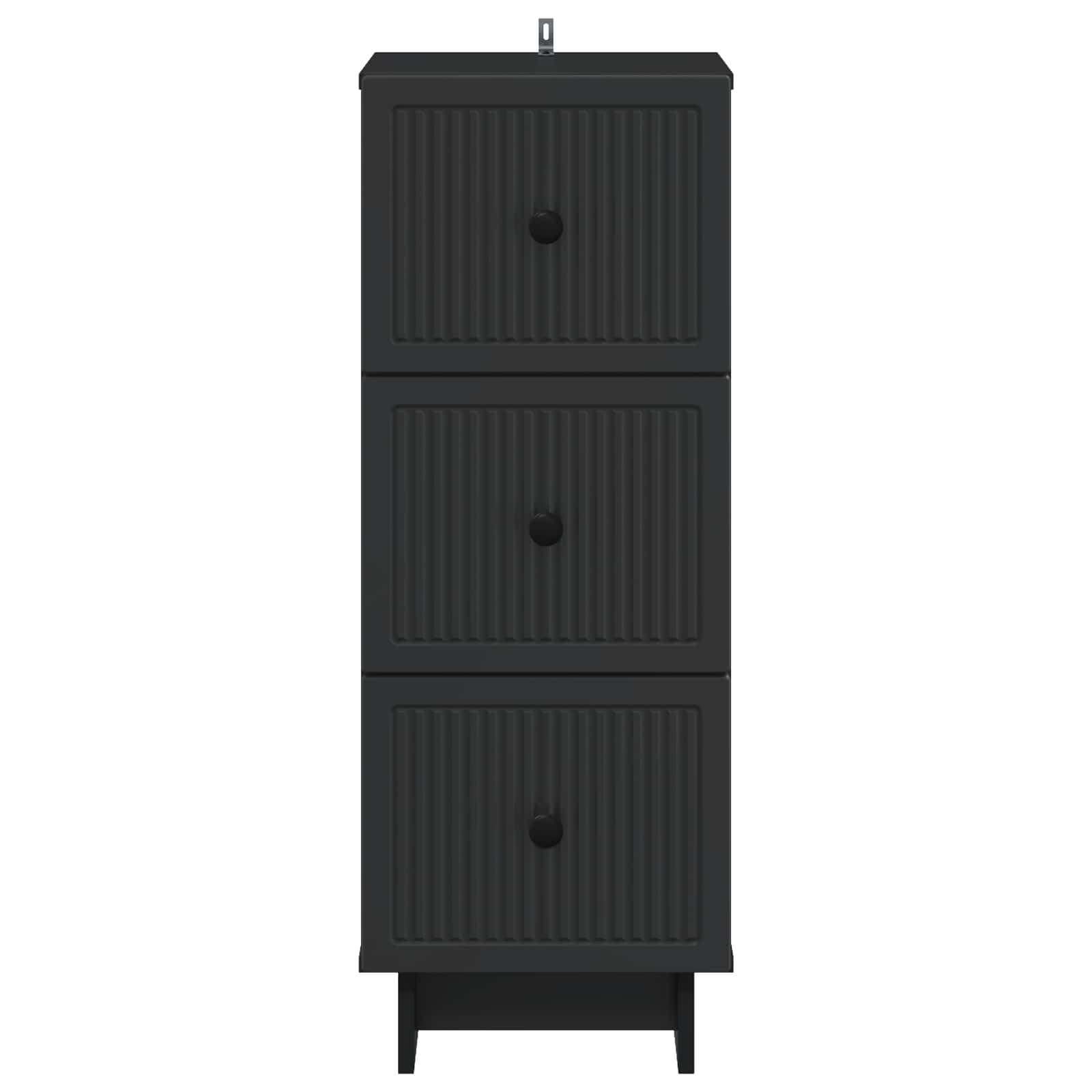 Armoire à Tiroirs Noire 33 x 34,5 x 90 cm Bois d'Ingénierie