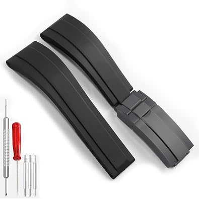 Rubber Watchband For Rolex SUBMARINER GHOST DATEJUST OYSTERPERTUAL DAYTONA YACHTMASTER Deployment Buckle 20mm Rolex Rubber Strap Replacement