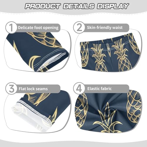 Bolaz Toddler Girls Leggings Printed Yoga Pants Leggings Yellow Line Pineapple for Kids3