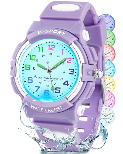 Image of CKV Kids Watch Analog Waterproof Time Teaching for Boys Girls | Acuurate Time Easy to Read with Soft TPU Band Thoughtful Present for Children age 5-15