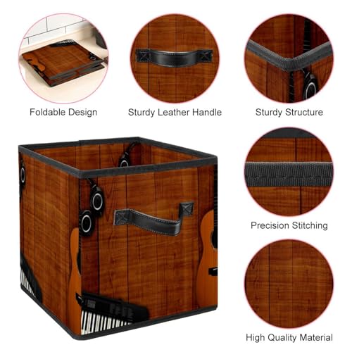 Boîte de rangement pliable solution placard ordonné motif guitare - 5