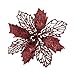 TT- Weihnachtsblumen,Weihnachtsblumen Deko,Christbaumschmuck Glitter,Künstliche Blumen Weihnachten Weihnachtsbaum Ornament, Weihnachten,Weihnachten Hochzeit Kränze Dekoration (E, OneSize)
