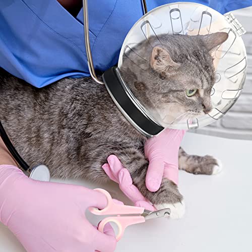 Therwen 8 Pcs Pet Grooming Set - Adjustable Cat Shower Net, Breathable Cat Muzzle, Boots, Paw Covers, Nail Clipper, Tick Tool, Massage Brush, Comb, Trimming Cleaning