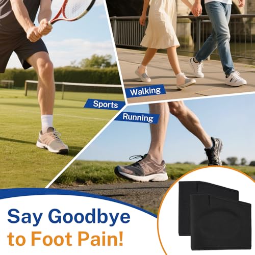Metatarsal Pads with Gel Pad for Men and Women, Metatarsal Sleeves, Ball of Foot Cushion for Feet Pain Relief, Metatarsalgia, Mortons Neuroma, Sesamoiditis, Metatarsalgia Insoles, 2 Pairs, Black, L