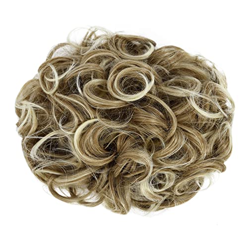 Yamel Chignon Hairpiece Curly Bun Scrunchie Extensions Synthetic Updo Combs in Messy Bun Hair Piece for Women Sandy Coffee to White Blonde - Image 2