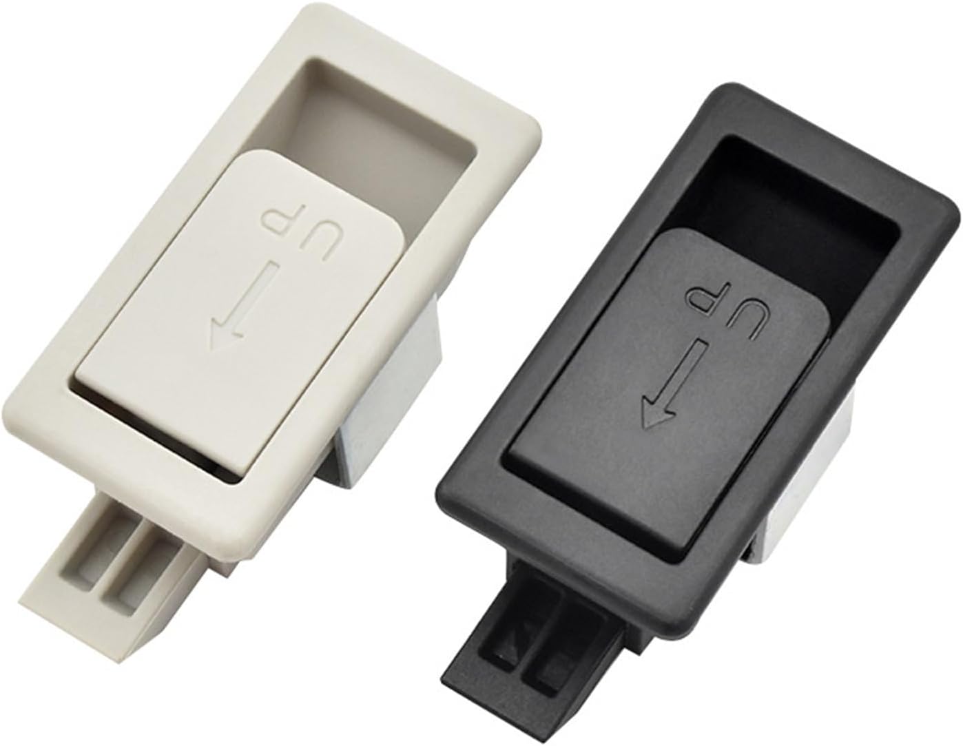 XK111 Industrial Electric Cabinet Black Plastic Keyless Percussion Close Inline Panel Latch Lock 1Pcs(XK111W)