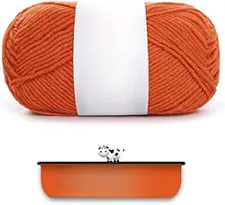 Fio de algodão penteado para tricotar à mão - ultramacio e suave, ideal para roupas, suéteres, cachecóis, material de artesanato (laranja)