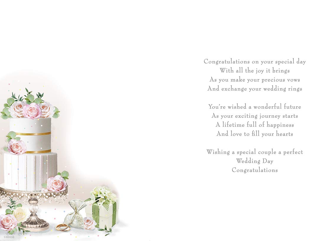 Piccadilly Greetings Occasion Card Wedding - 9 x 6 inches - Regal Publishing, C80636