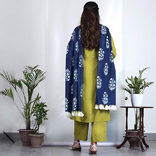 Image of Rustorange Women's Rayon Kurta Set with Dupatta