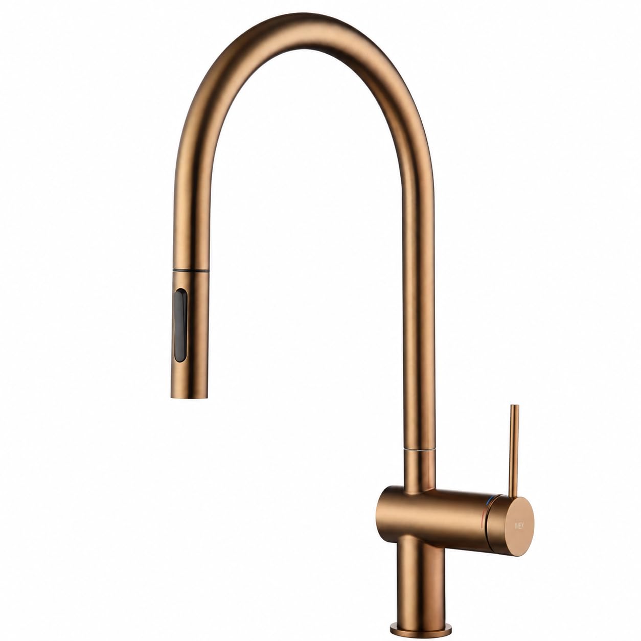 Grifo Cocina Extraíble con Doble Función | Grifo Fregadero Cocina Monomando Flexible y Giro 360° | Diseño Moderno IMEX Berna (Oro rosa cepillado)