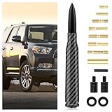 Car Bullet Antenna with 9PCS Screws,Carbon Fiber Antenna Topper Automotive Exterior Accessories Compatible with Chevrolet Ford GMC Dodge Jeep Toyota Cadillac,Fit for Car Truck SUV