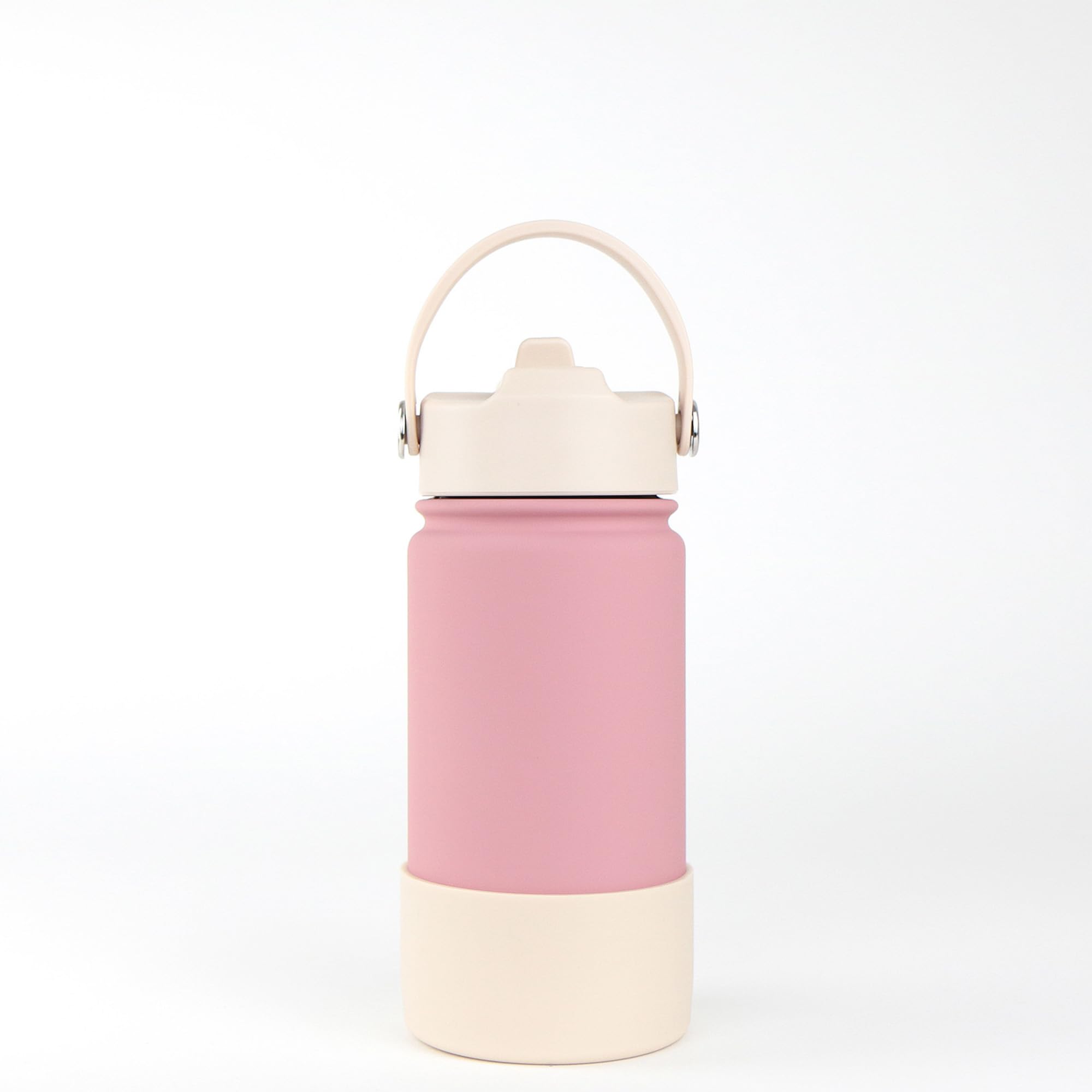 cribstar Personalised Water Bottle, Insulated Stainless Steel, Straw Lid, Laser Engraved Name, BPA Free, Leakproof (Dusty Rose [Vertical Engraving], 14oz/400ml)