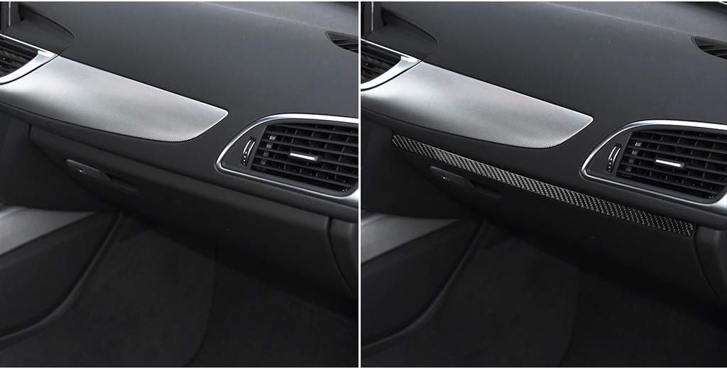Real Carbon Fiber Interior Accessories Sticker Compatible with Audi A6 S6 C7 A7 S7 4G8 2012 2013 2014 2015 2016 2017 2018 Car co-Pilot Dashboard Decor Trim Decal Cover Black