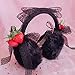 hejhncii Earmuffs Lace Princess Girls Winter Fashion Faux Ear WarmersStrawberry Black Winter