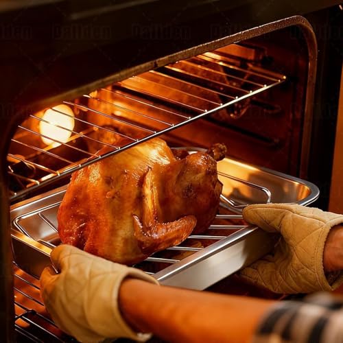 Rejilla para horno y barbacoa de acero inoxidable resistente al calor 3
