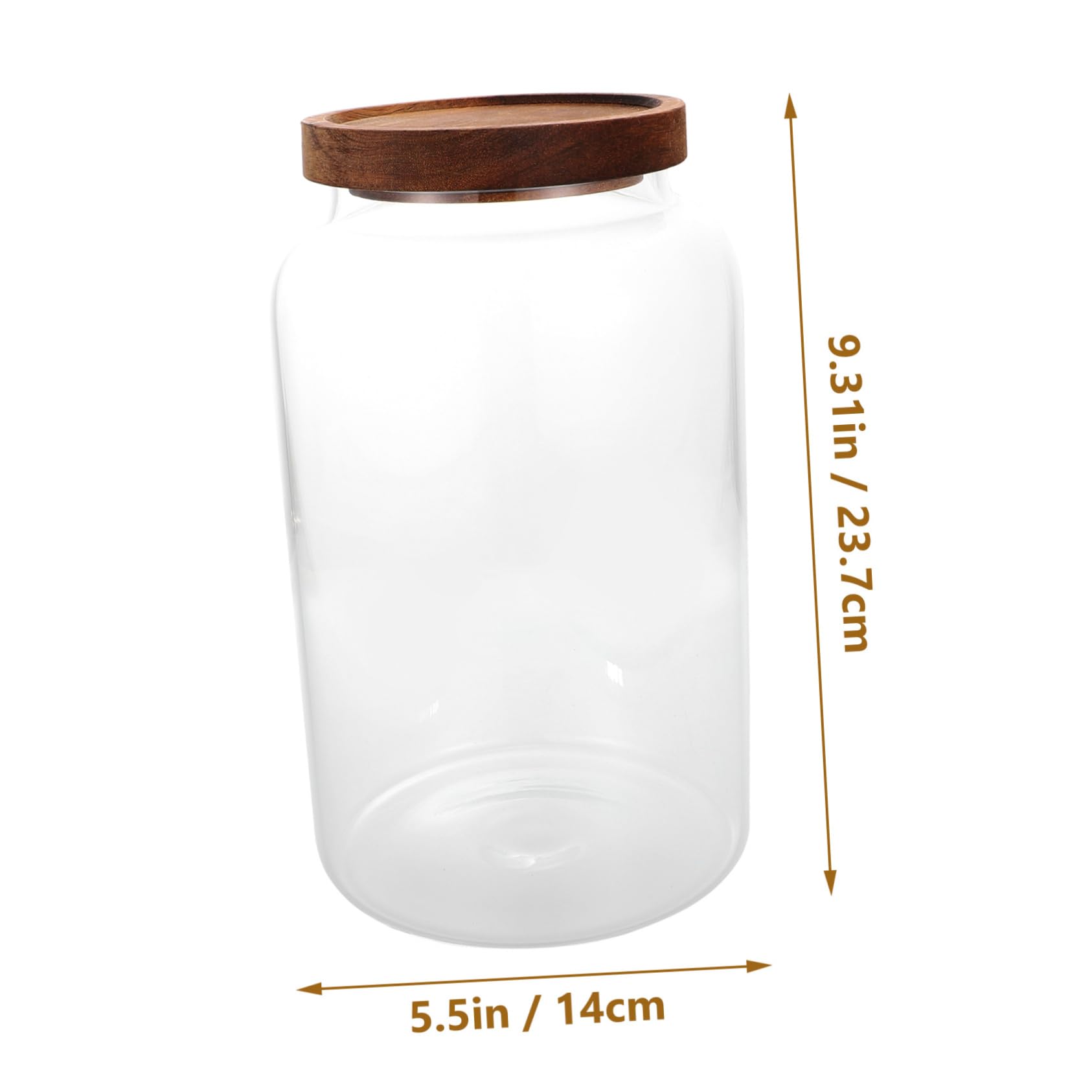 SOIMISS Luftdichtes Vorratsglas 2, 8l aus Glas mit Holzdeckel | Bonbonierglas für Tee und Süßigkeiten, Flacher Boden, für Küche und Schreibtisch