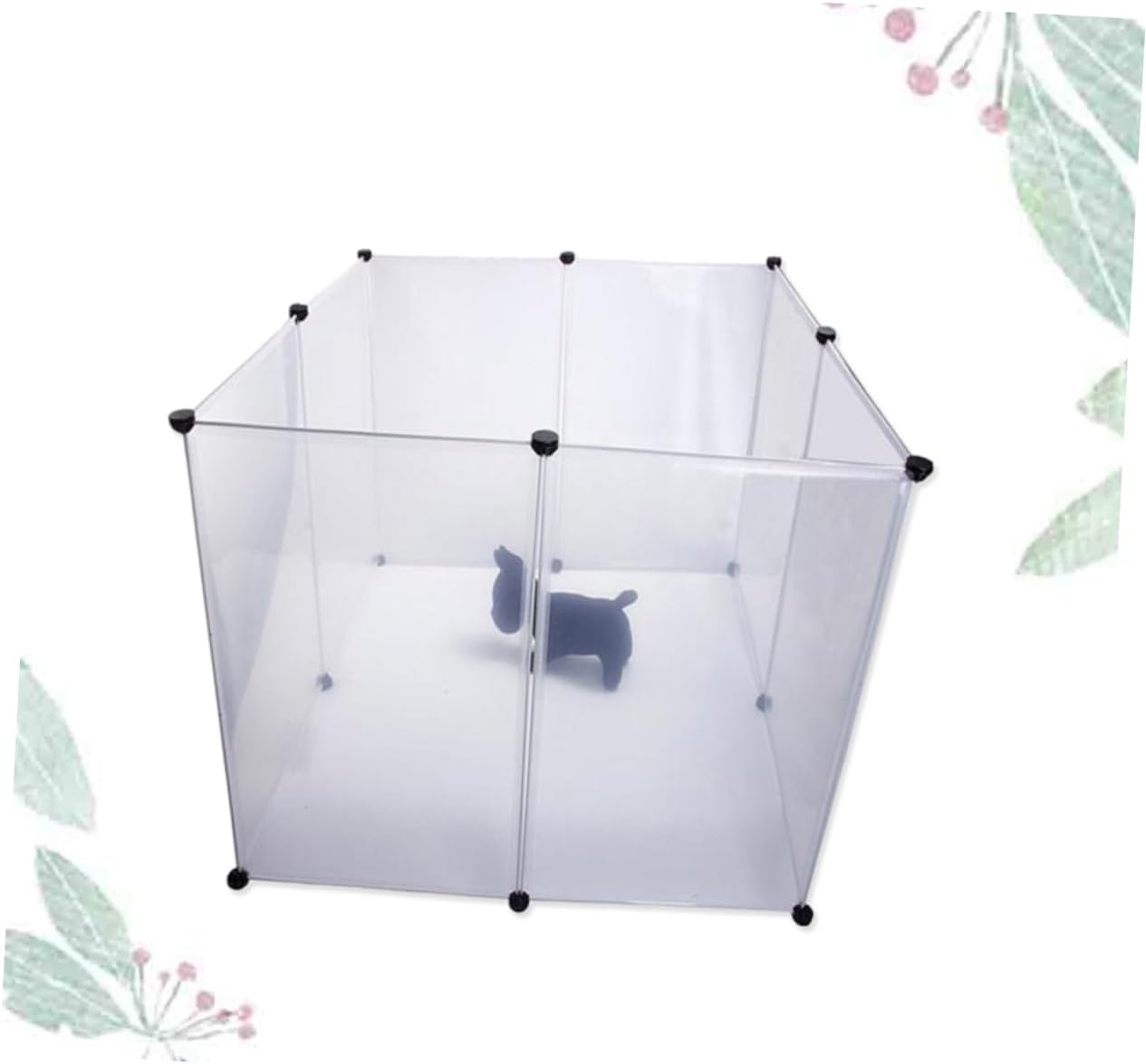 FRCOLOR Pet Cage for Dogs Plastic Dog Crate Slide-Bolt Latch Indoor/Outdoor Easy Assembly s Size 8 Pieces Set