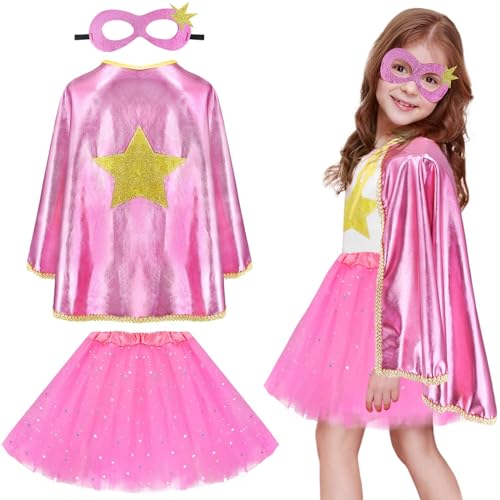 Encuentra la mejor selección de Disfraces superheroínas y héroes los mejores 5. 36 iROLEWIN - Disfraz de superheroína con máscara y tutú para niñas, disfraz de superheroína para niñas pequeñas, ropa para disfrazarse en la escuela, suvenir de fiesta